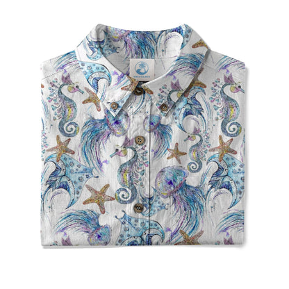 Ocean Animal Aloha Hawaiian Shirt, Sea Life Hawaii Shirt