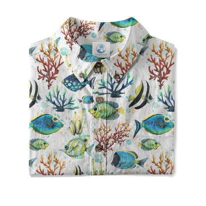 Ocean Animal Aloha Hawaiian Shirt, Sea Life Button Up Hawaii Shirt