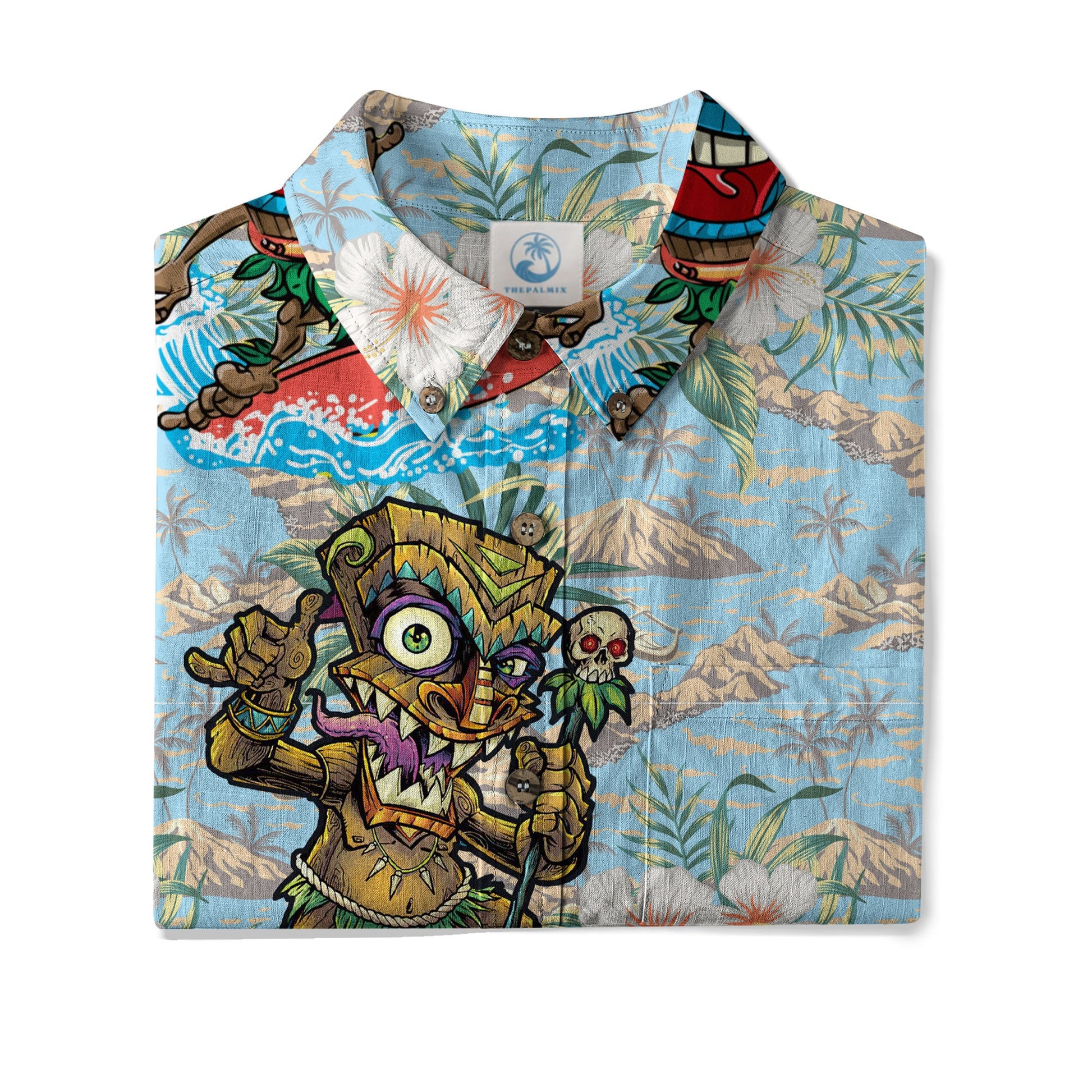 Tiki Mask Aloha Hawaii Shirt, Tiki Mask Summer Vibes Hawaiian Shirt
