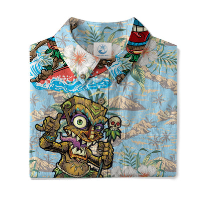 Tiki Mask Aloha Hawaii Shirt, Tiki Mask Summer Vibes Hawaiian Shirt