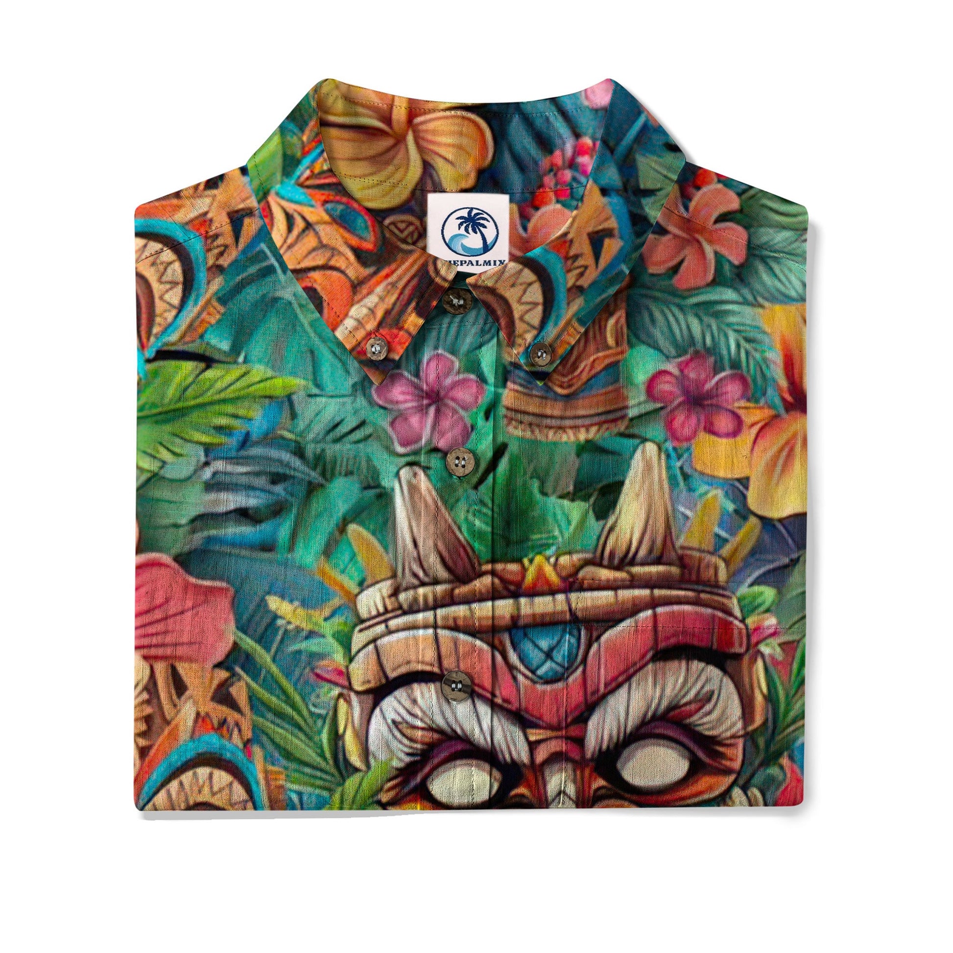 Colorful Tiki Hawaiian Shirt, Summer Vibes Aloha Hawaii Shirt