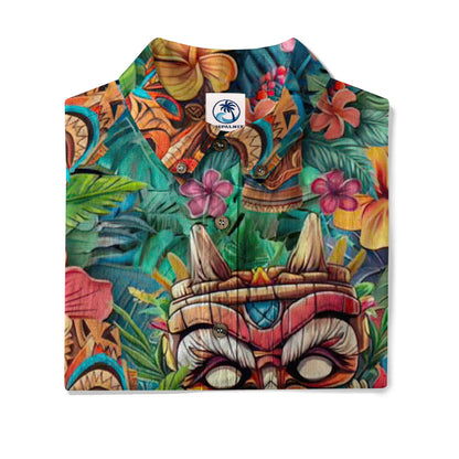 Colorful Tiki Hawaiian Shirt, Summer Vibes Aloha Hawaii Shirt