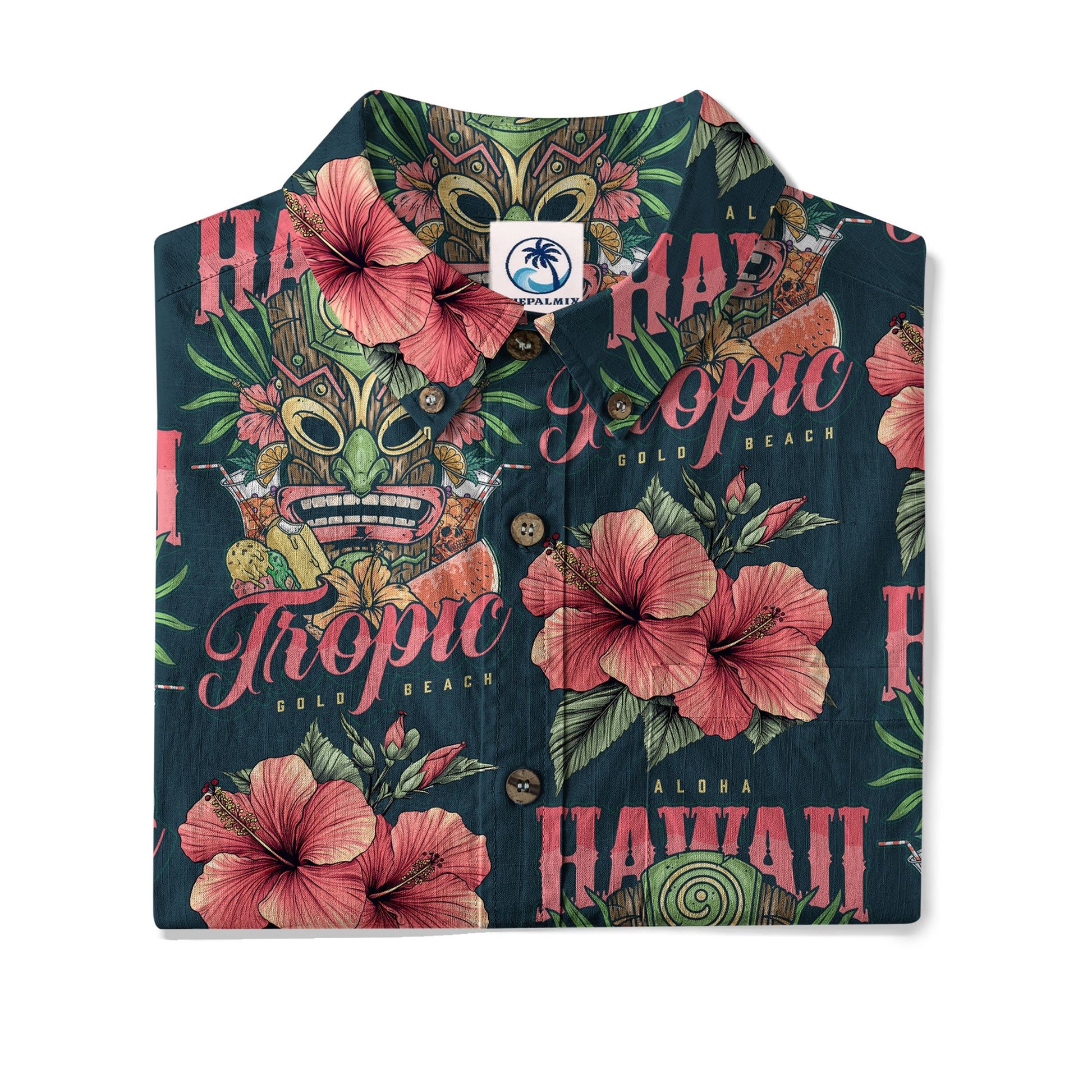 Tiki Hawaii Tropic Hawaiian Shirt