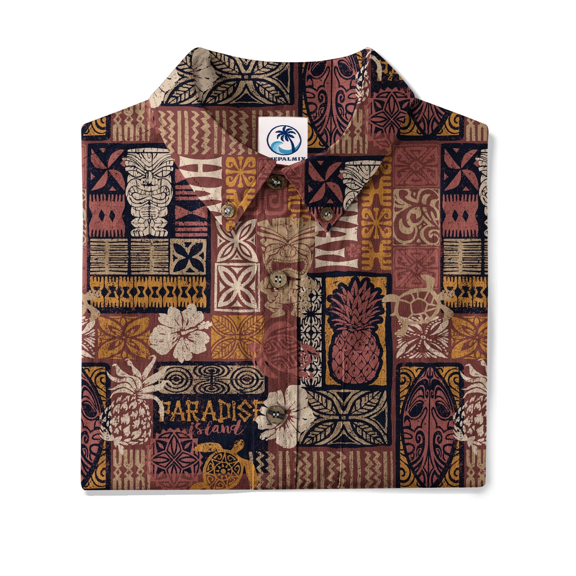 Tribal Tiki Hawaiian Style Tribal Motif Hawaii Shirt