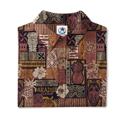 Tribal Tiki Hawaiian Style Tribal Motif Hawaii Shirt