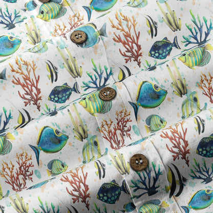 Ocean Animal Aloha Hawaiian Shirt, Sea Life Button Up Hawaii Shirt