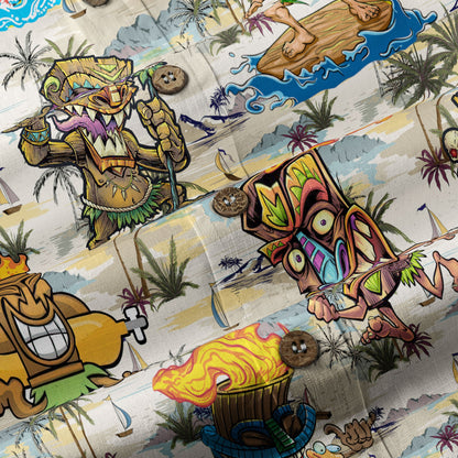 Tiki Mask Aloha Hawaii Shirt, Surfing Tiki Pattern Hawaiian Shirt