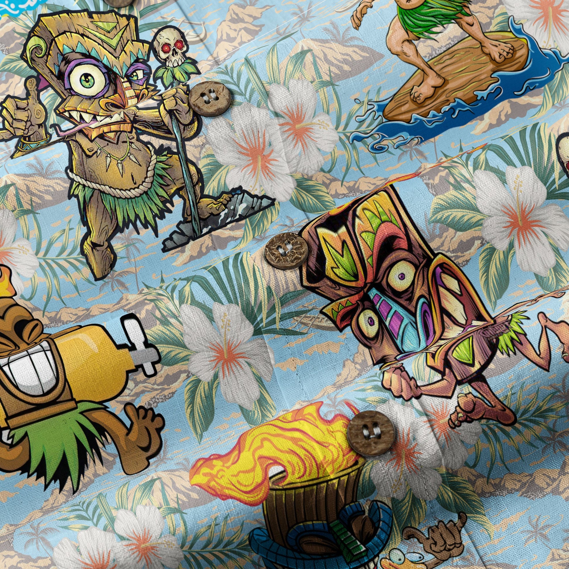 Tiki Mask Aloha Hawaii Shirt, Tiki Mask Summer Vibes Hawaiian Shirt
