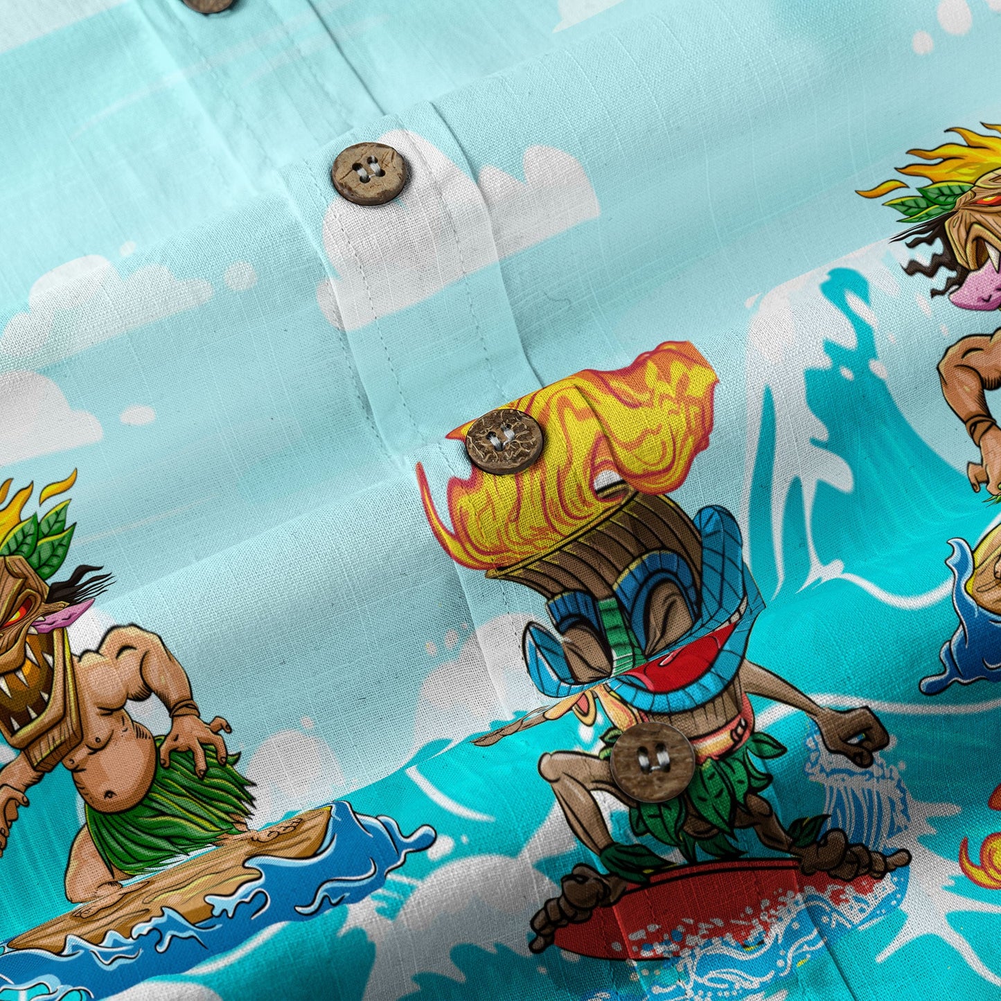 Tiki Mask Aloha Hawaii Shirt, Surfing Tiki Beach Hawaiian Shirt