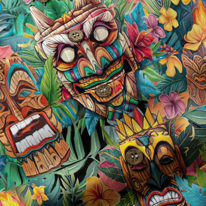 Colorful Tiki Hawaiian Shirt, Summer Vibes Aloha Hawaii Shirt
