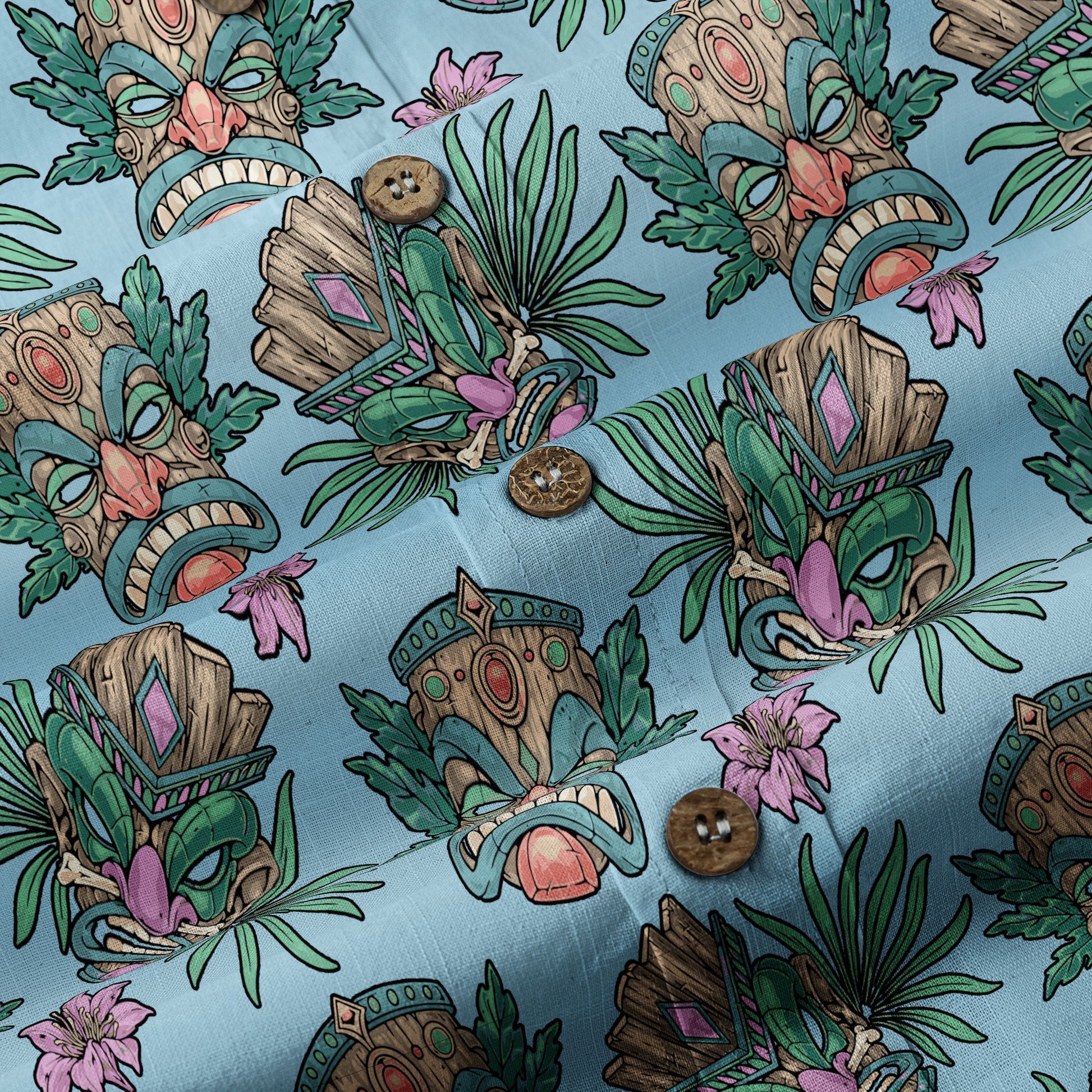 Tribal Tiki Hawaiian Shirt, Summer Vibes Aloha Hawaii Shirt
