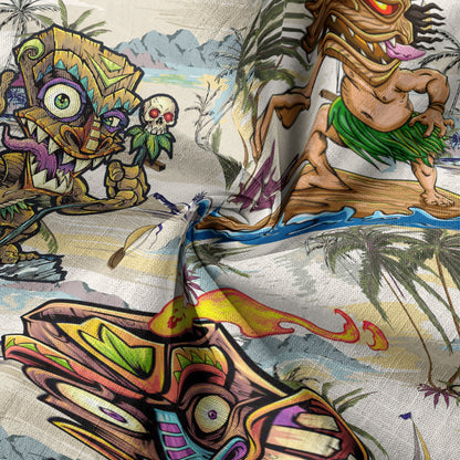 Tiki Mask Aloha Hawaii Shirt, Surfing Tiki Pattern Hawaiian Shirt