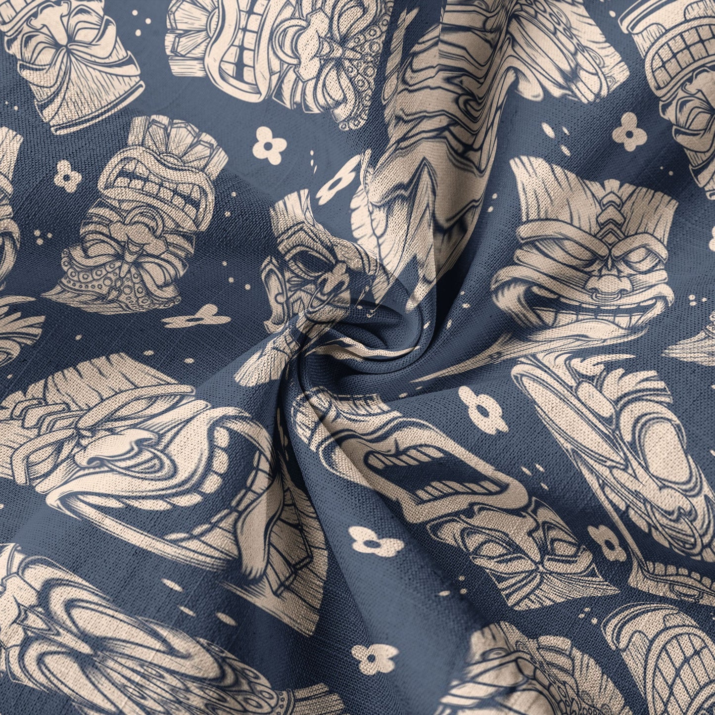 Tribal Tiki Hawaiian Shirt, Tiki Flowers Aloha Hawaii Shirt