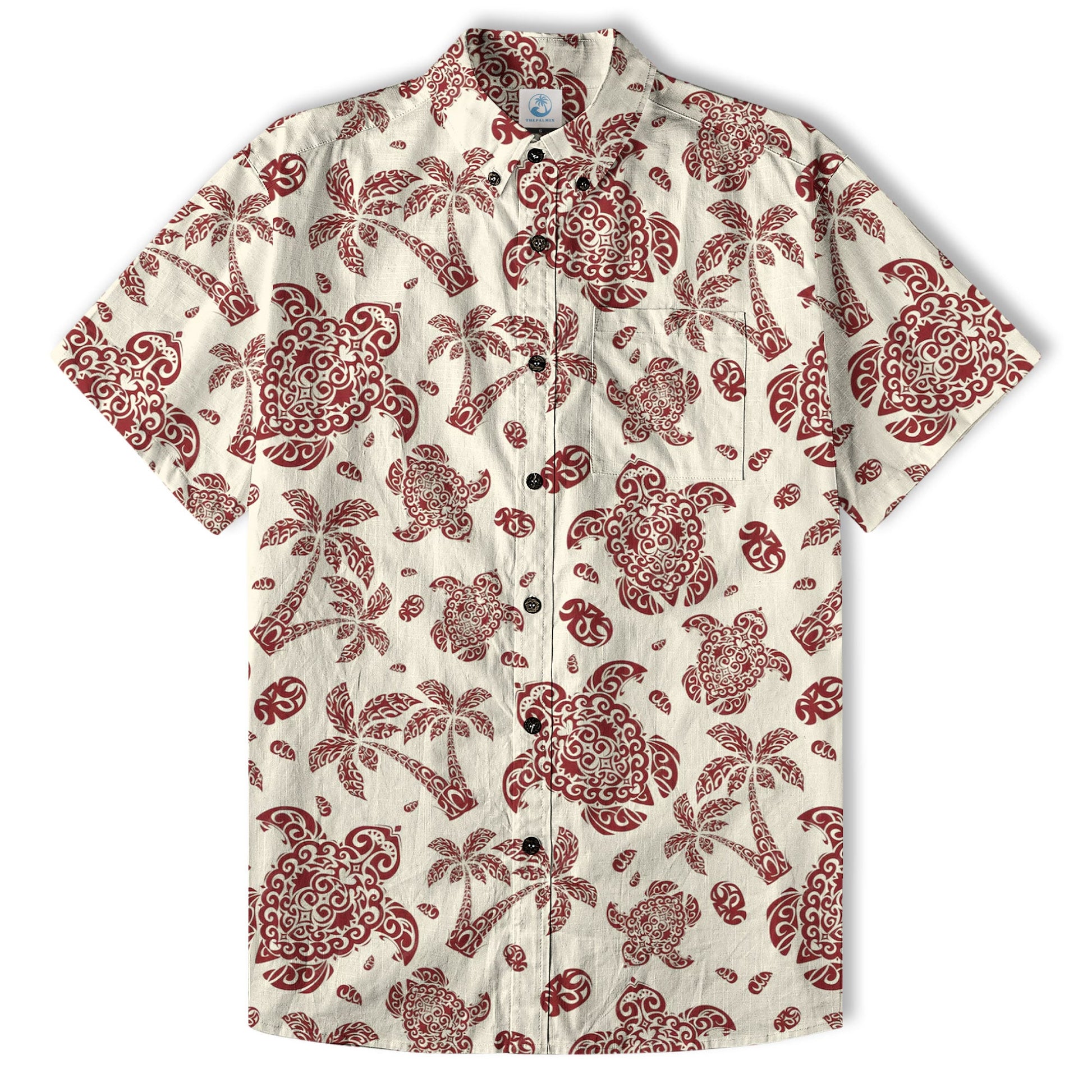 Turtle Beach Summer Button Down Hawaiian Shirt, Hawaii Pattern Shirt