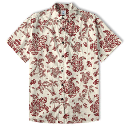 Turtle Beach Summer Button Down Hawaiian Shirt, Hawaii Pattern Shirt