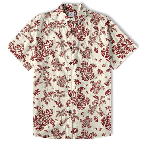 Turtle Beach Summer Button Down Hawaiian Shirt, Hawaii Pattern Shirt