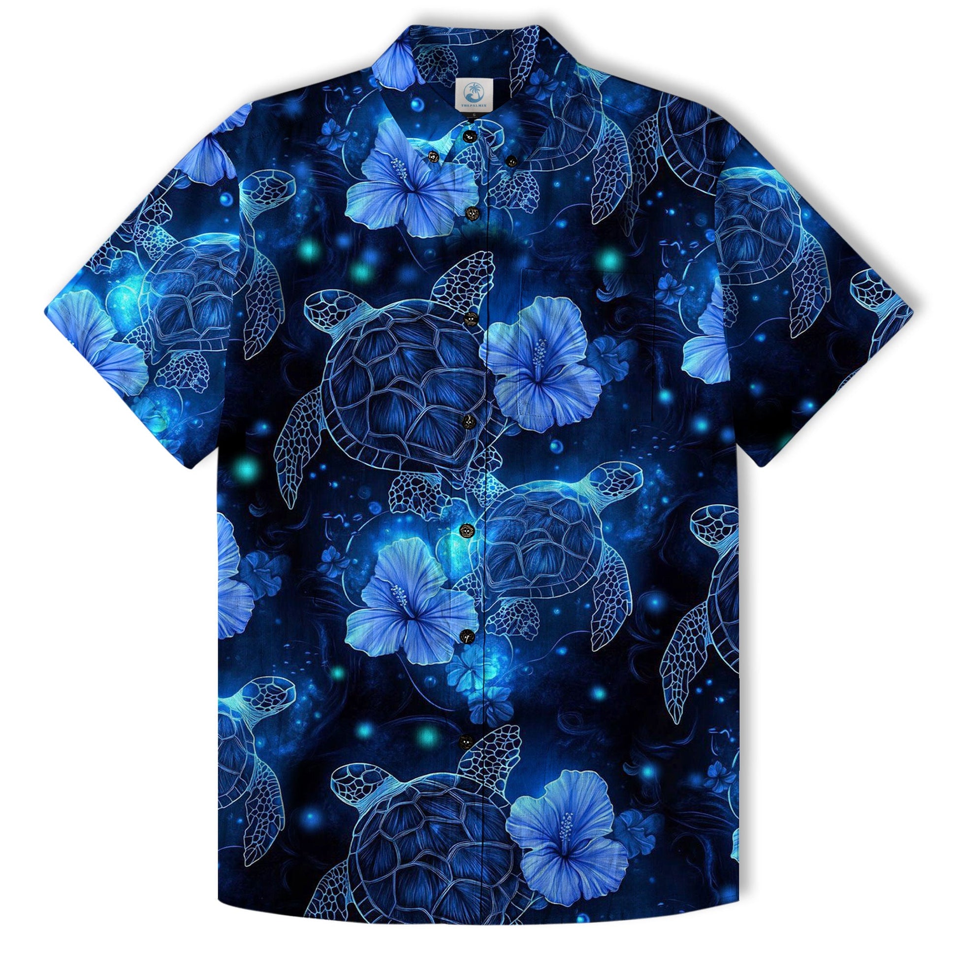 Neon Turtle Hawaiian Shirts for Men Women Youth, Vibrant Sea Turtle Aloha Summer Beach Shirt