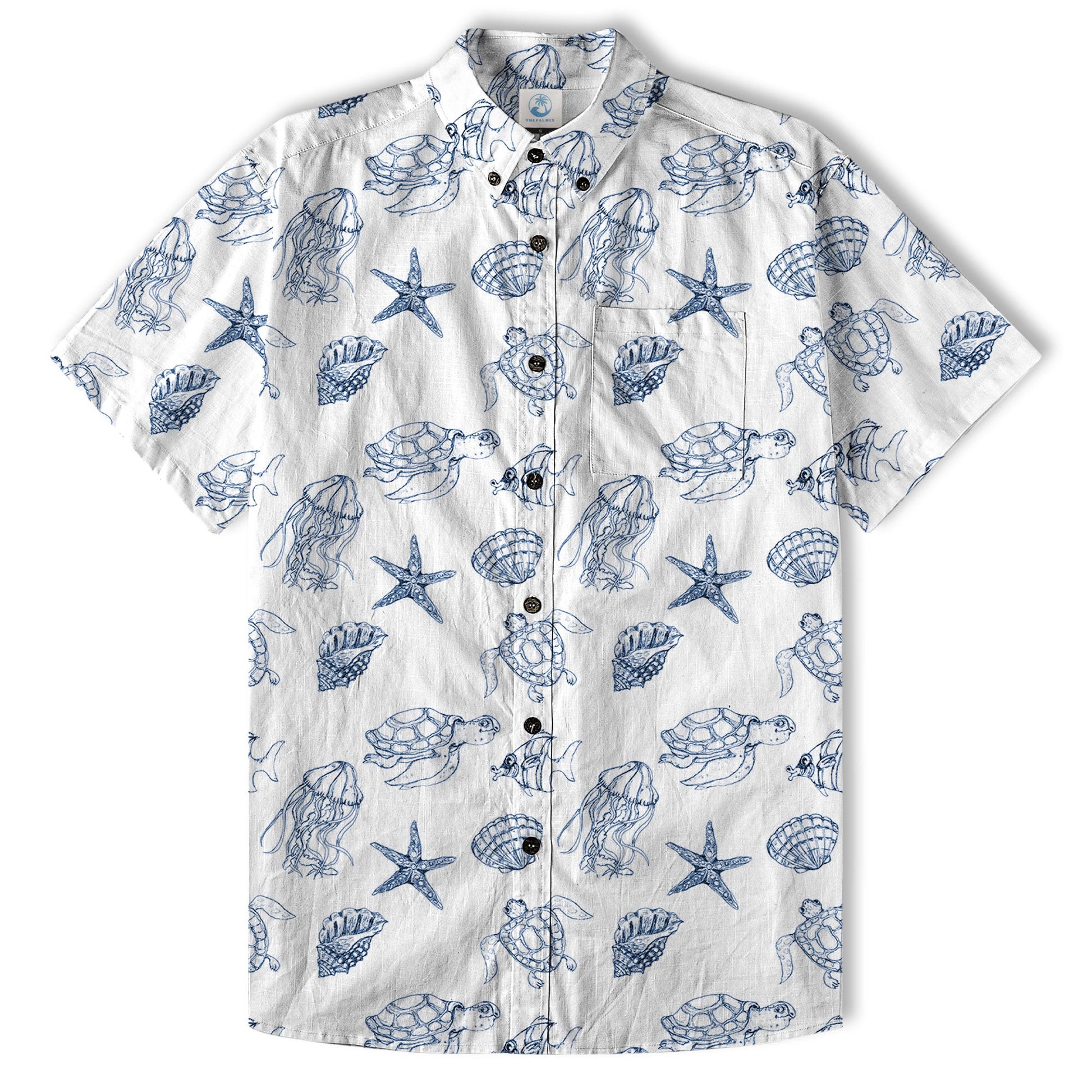 Sea Turtle Hawaiian Shirt, Aloha Summer Beach Button Up Shirt