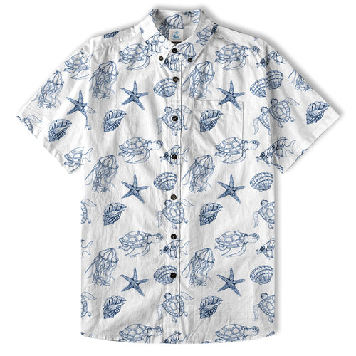 Sea Turtle Hawaiian Shirt, Aloha Summer Beach Button Up Shirt