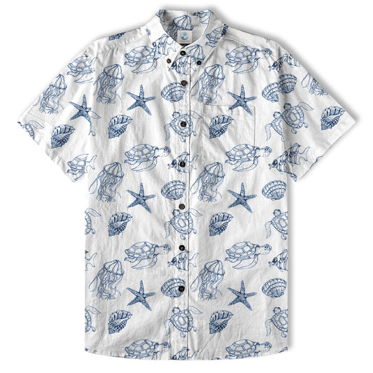 Sea Turtle Hawaiian Shirt, Aloha Summer Beach Button Up Shirt