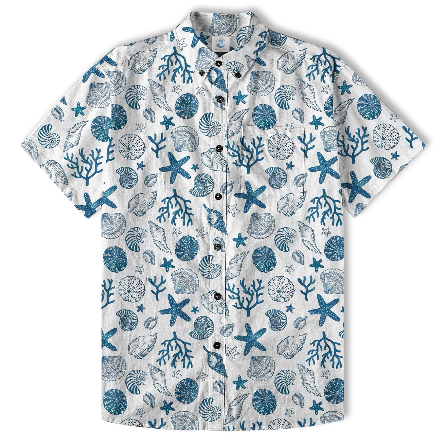 Sea Hawaiian Shirts for Men Women, Sea Animal Aloha Summer Beach Shirt Short Sleeve Button Down