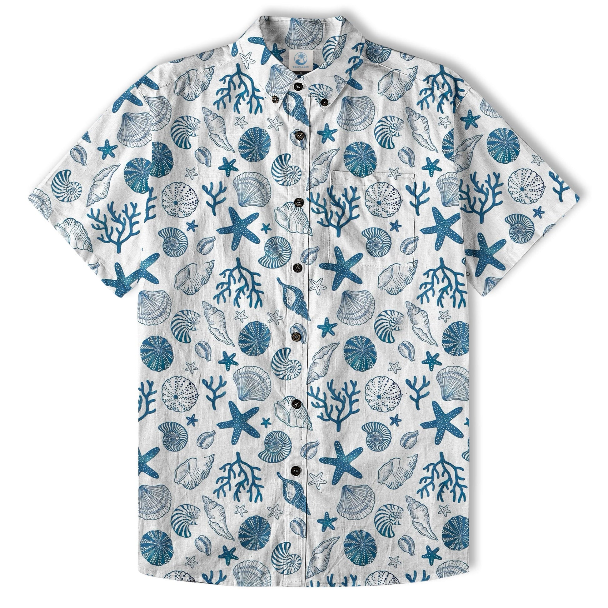 Sea Hawaiian Shirts for Men Women, Sea Animal Aloha Summer Beach Shirt Short Sleeve Button Down