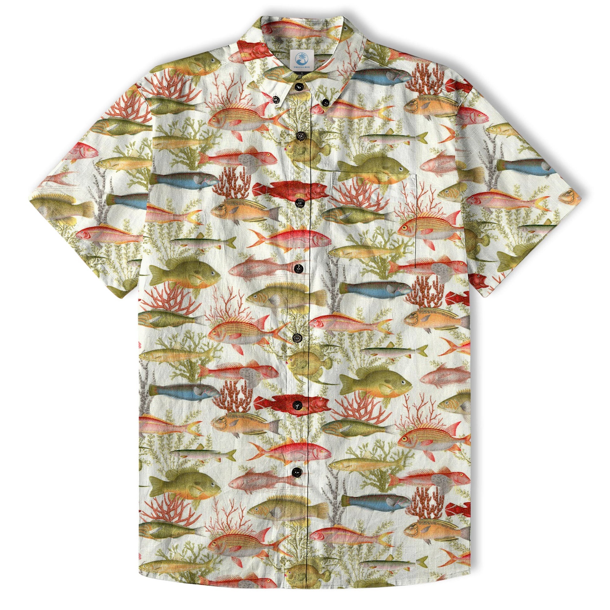 Sea Hawaiian Shirts for Men Women, Sea Animal Aloha Summer Beach Shirt Short Sleeve Button Down