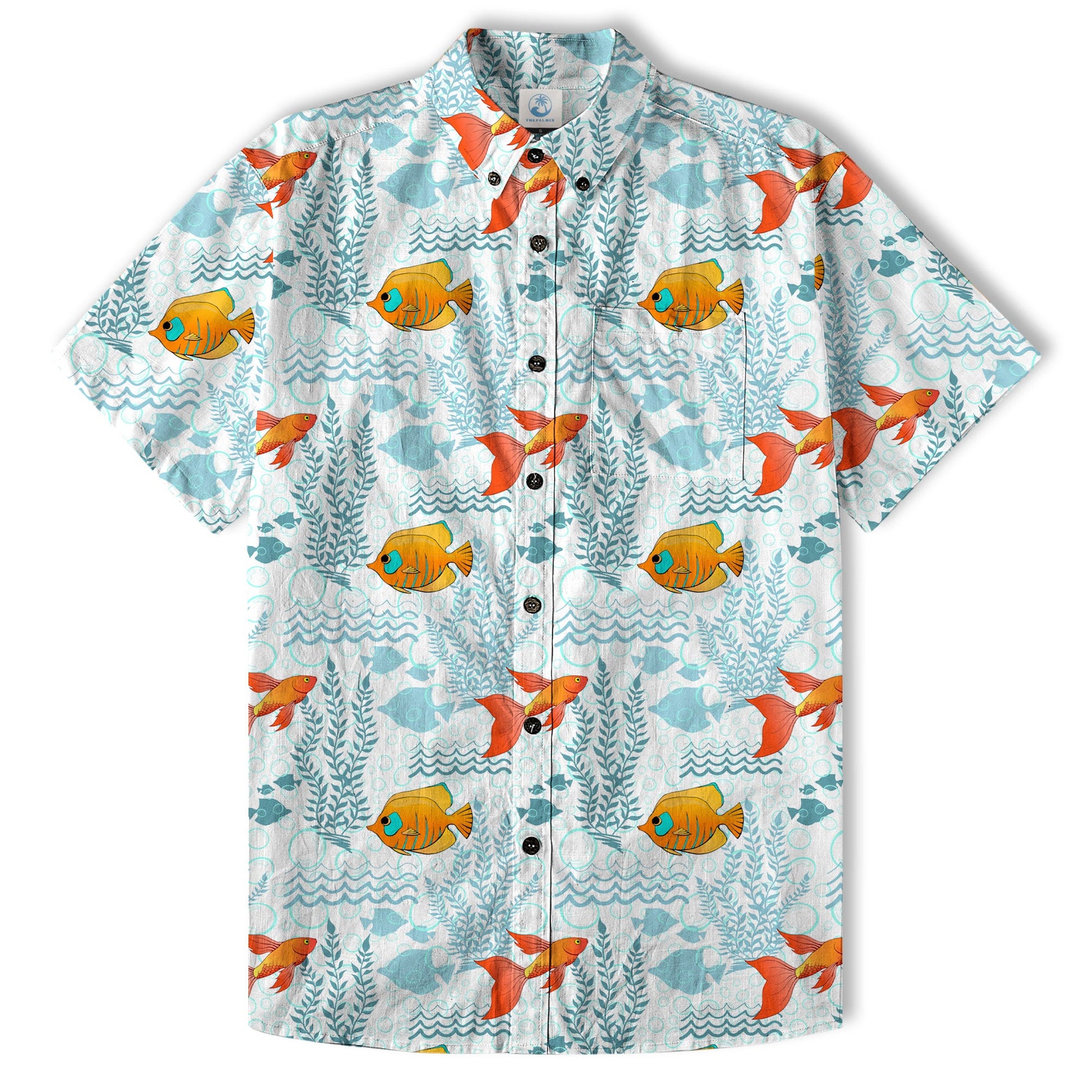 Sea Ocean Animals Women's Hawaiian Shirt, Ocean Fish Print