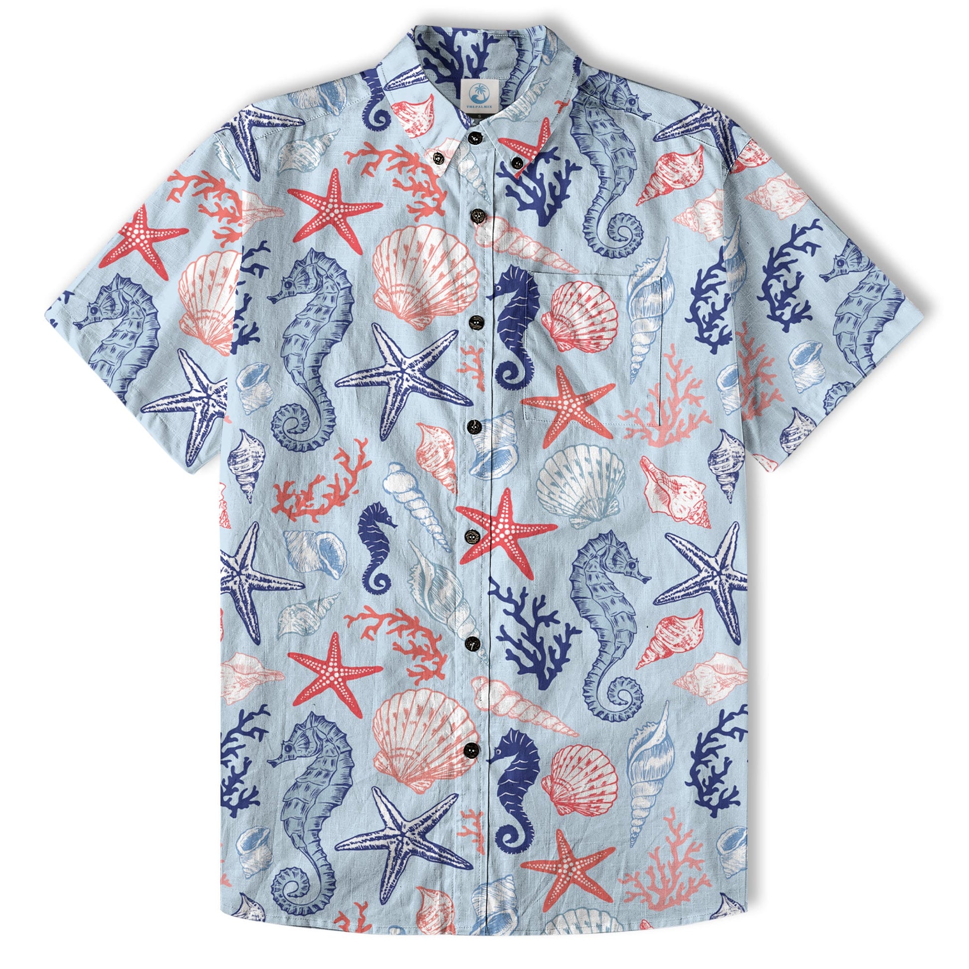 Ocean Animals Women's Hawaiian Shirt, Ocean Aloha Hawaiian Print
