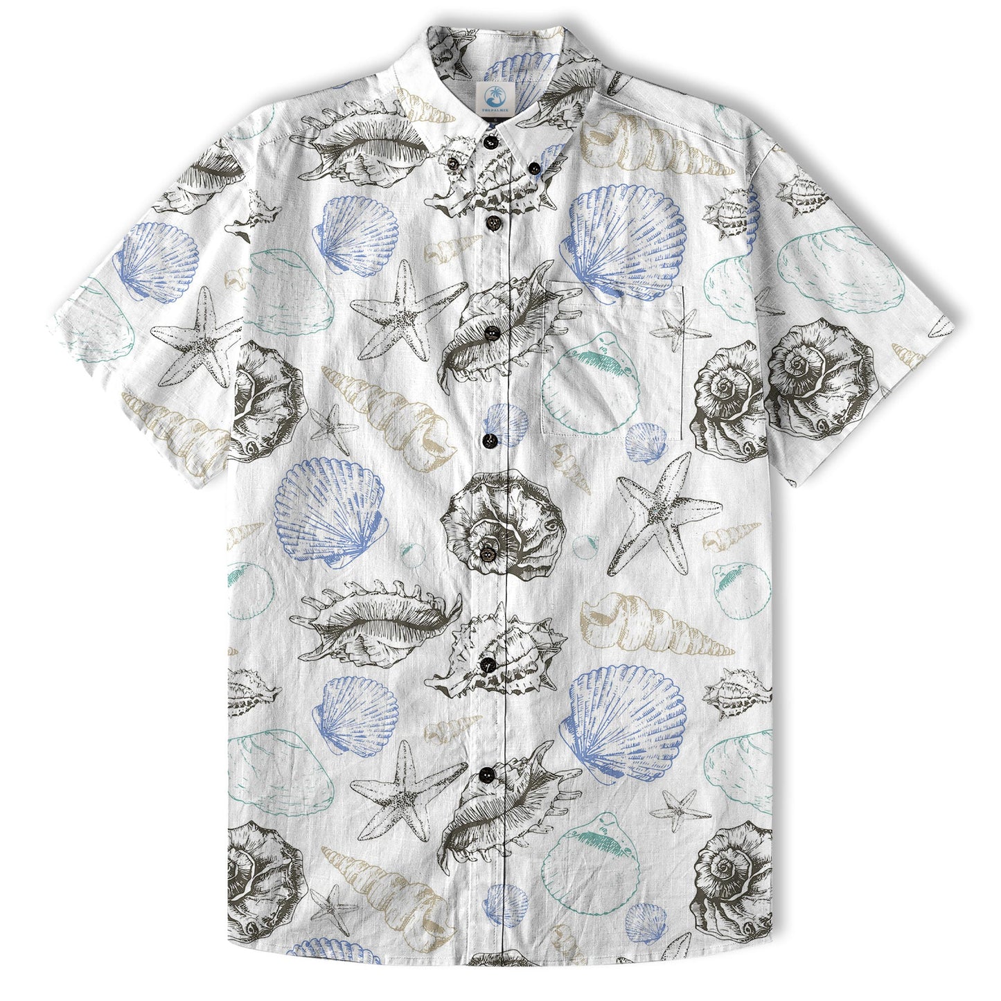 Sea Shells Animal Pattern Hawaii Shirt, Turtle Hawaiian Shirt for Men Women