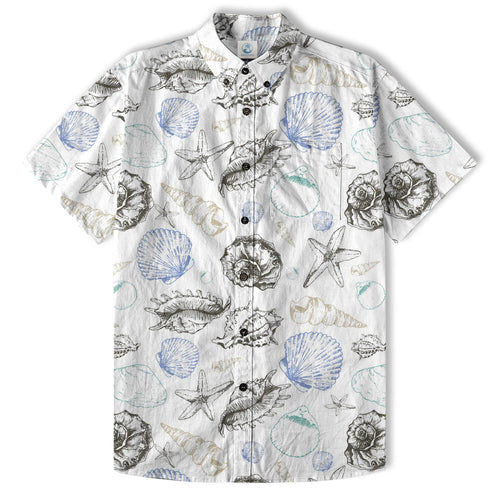 Sea Shells Animal Pattern Hawaii Shirt, Turtle Hawaiian Shirt for Men Women