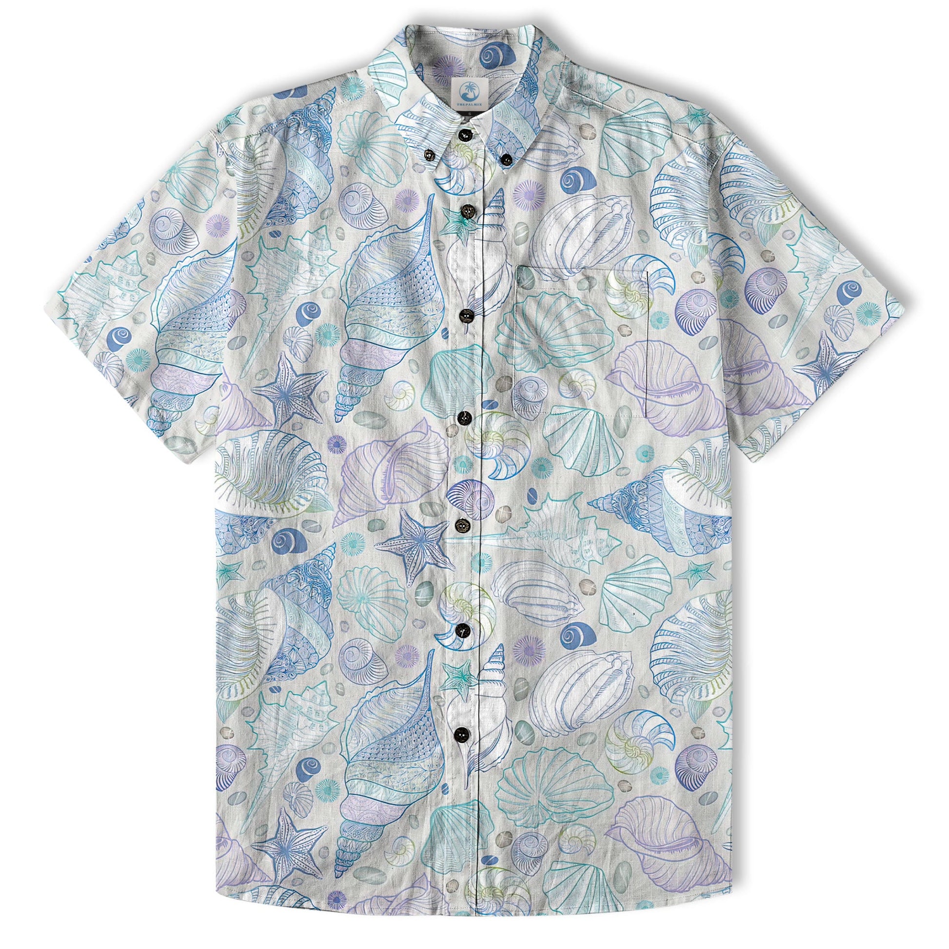 Sea Shells Animal Pattern Hawaii Shirt, Turtle Hawaiian Shirt for Men Women
