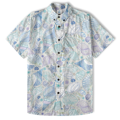 Sea Shells Animal Pattern Hawaii Shirt, Turtle Hawaiian Shirt for Men Women