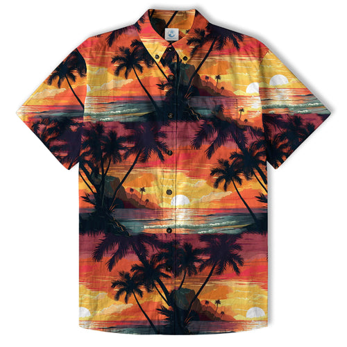 Sunset Summer Hawaiian Shirt, Beach Tropical Hawaiian Shirt