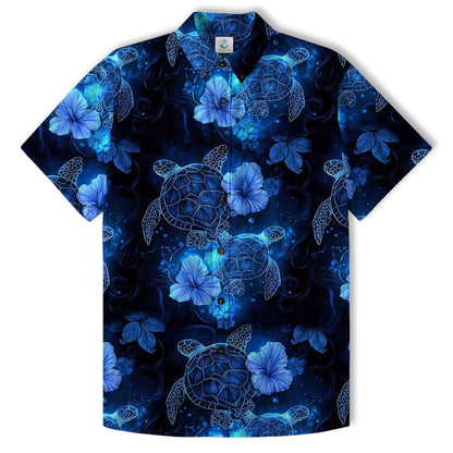 Ocean Animals Hawaiian Button Up Shirt, Sea Hawaii Shirt