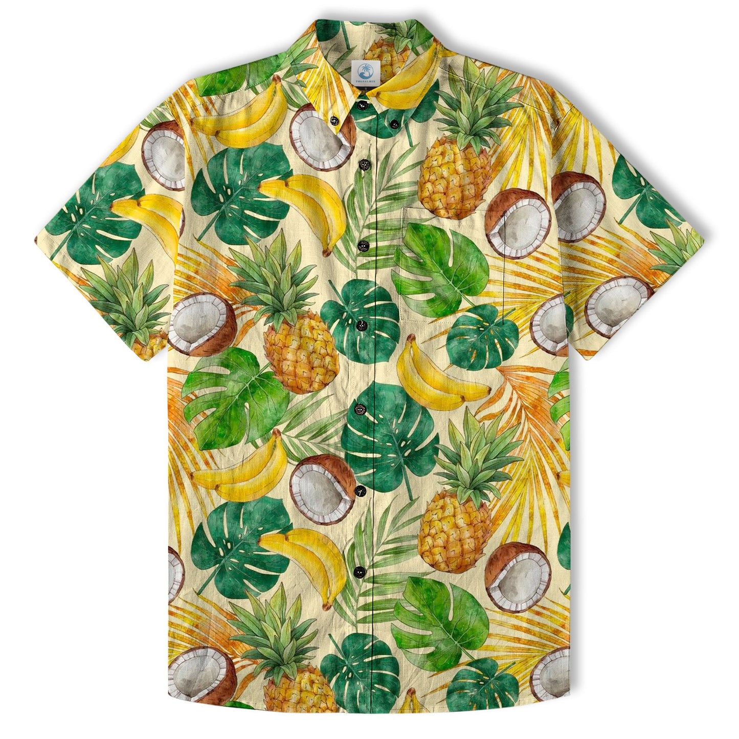 Tropical Fruits Aloha Hawaiian Button Up Shirt, Summer Beach Aloha Hawaii Shirt