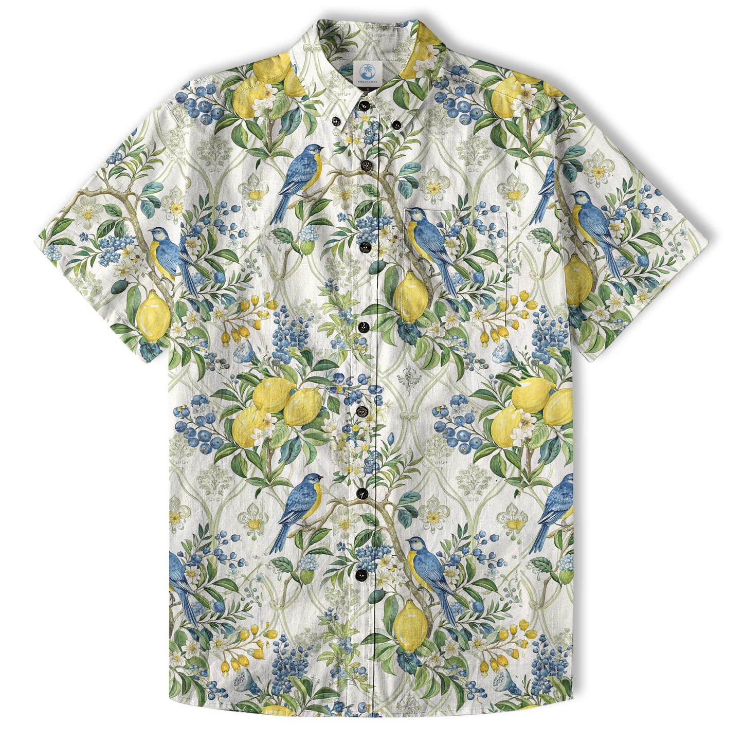 Tropical Fruits Aloha Hawaiian Button Up Shirt, Summer Beach Aloha Hawaii Shirt
