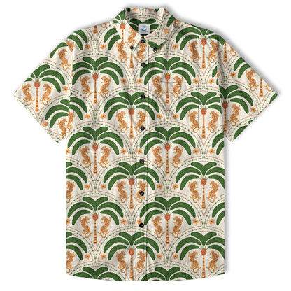 Tropical Fruits Aloha Hawaiian Button Up Shirt, Summer Beach Aloha Hawaii Shirt