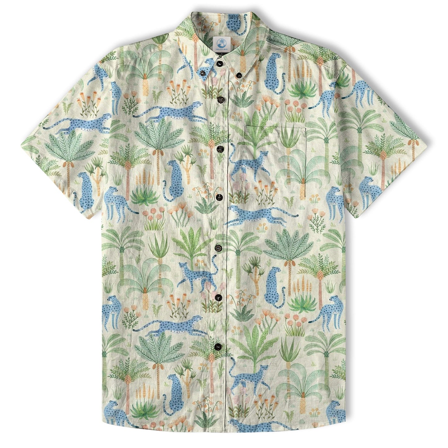 Tropical Fruits Aloha Hawaiian Button Up Shirt, Summer Beach Aloha Hawaii Shirt