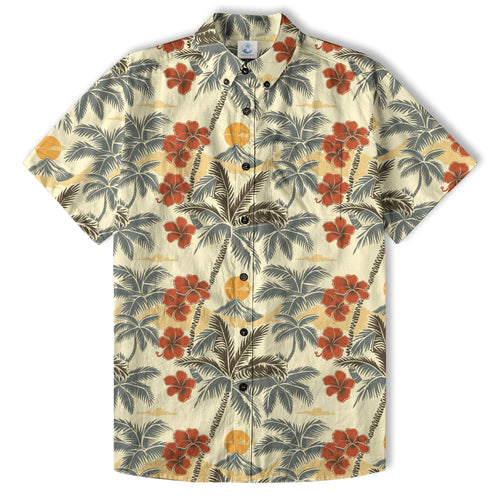 Retro Aloha Hibiscus Flowers Hawaii Shirt, Floral Hawaiian Button Down Shirt