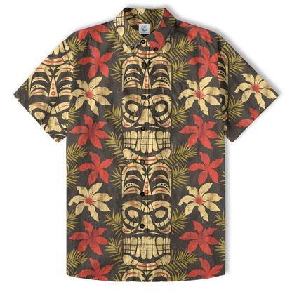 Retro Aloha Hibiscus Flowers Hawaii Shirt, Floral Hawaiian Button Down Shirt