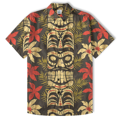 Retro Hibiscus Flowers Aloha Hawaii Shirt, Floral Hawaiian Button Up Shirt