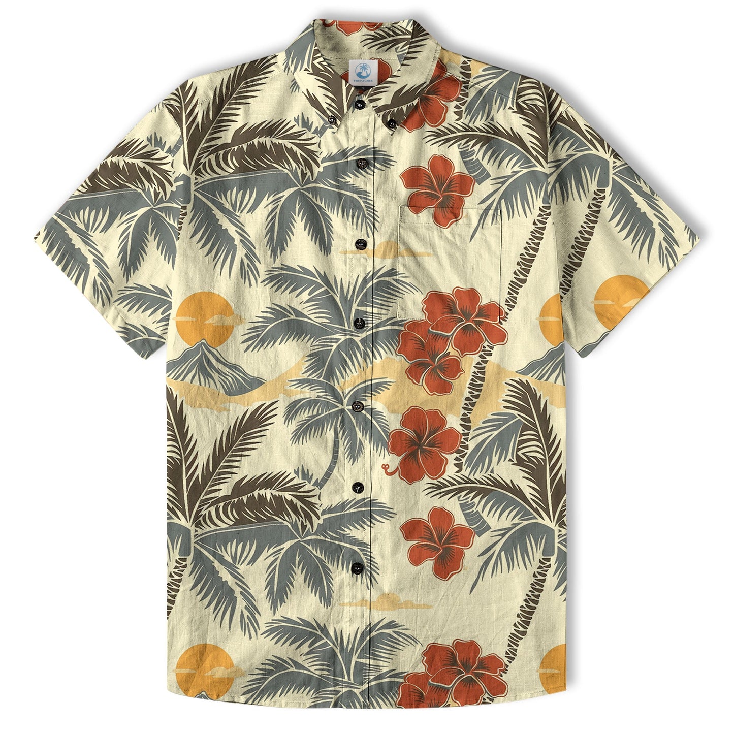Retro Hibiscus Flowers Aloha Hawaii Shirt, Floral Hawaiian Button Up Shirt
