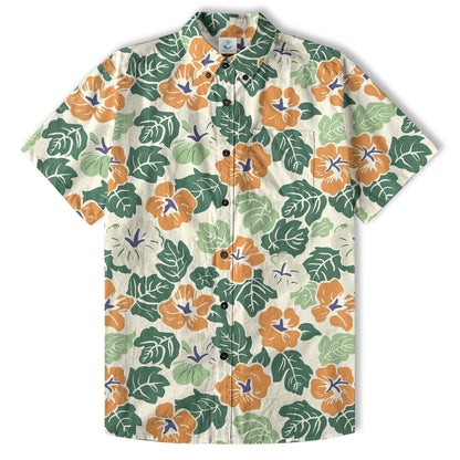 Retro Aloha Flowers Hawaii Shirt, Floral Hawaiian Button Down Shirt