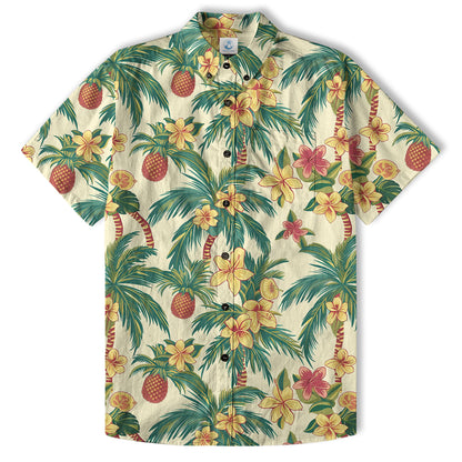 Retro Aloha Flowers Hawaii Shirt, Floral Pattern Hawaiian Shirt