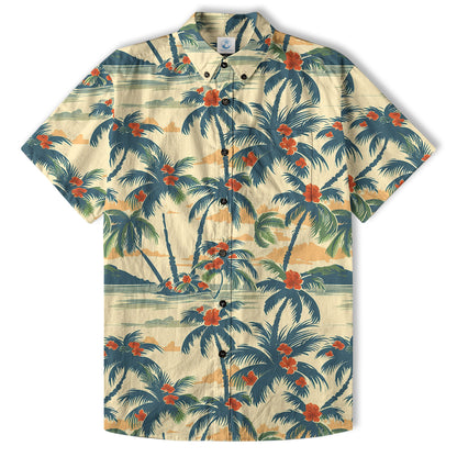 Retro Aloha Flowers Hawaii Shirt, Floral Pattern Hawaiian Shirt