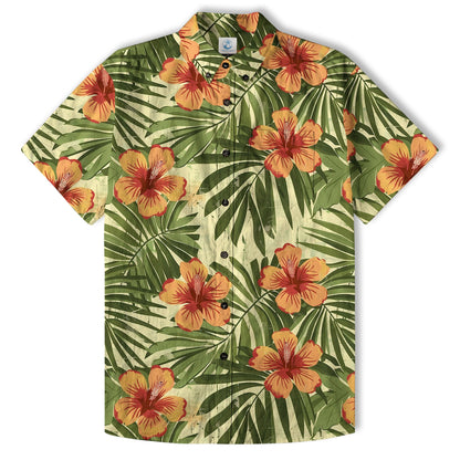 Vintage Aloha Flower Hawaii Shirt, Floral Pattern Hawaiian Shirt for Men
