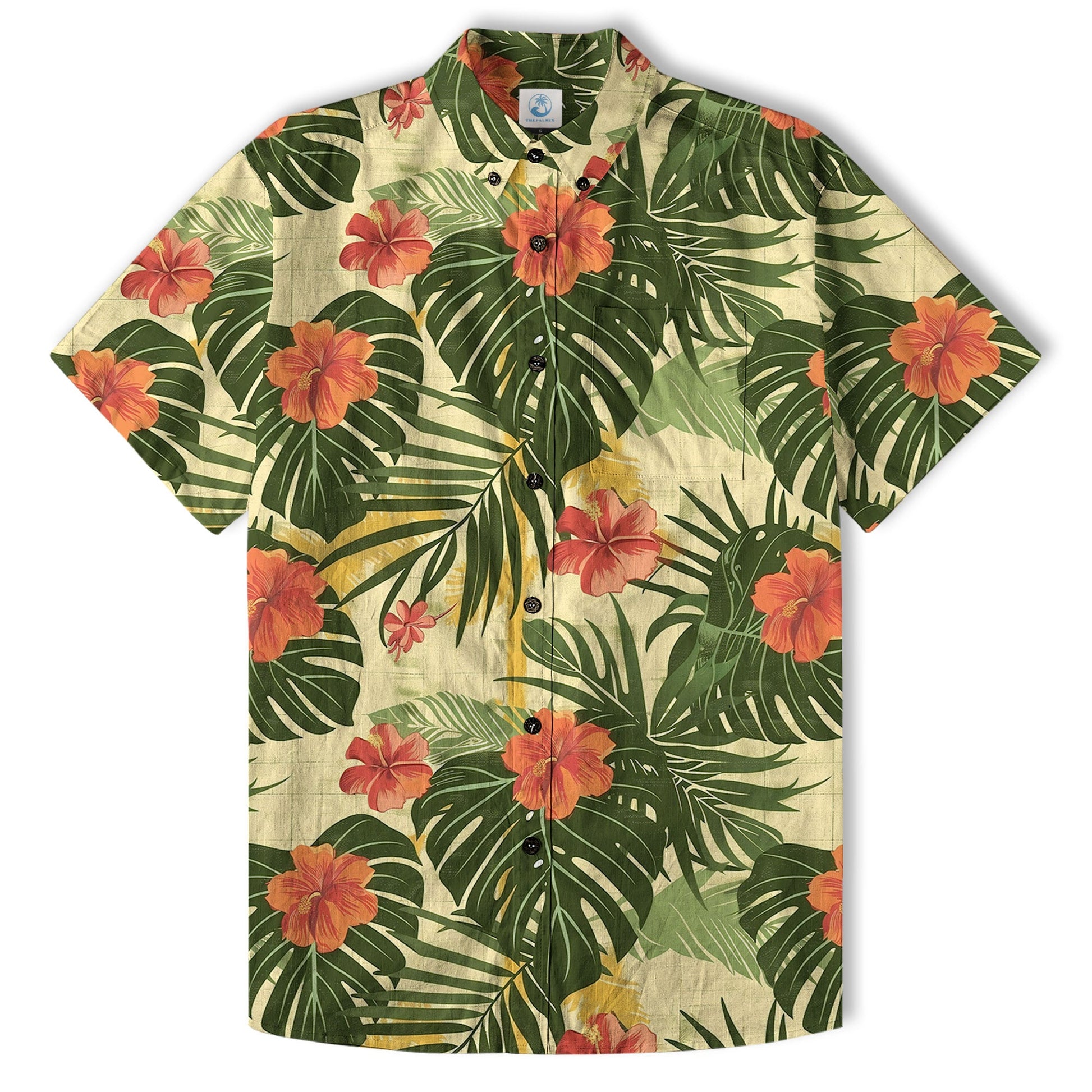 Vintage Aloha Flower Hawaii Shirt, Floral Pattern Hawaiian Shirt for Men