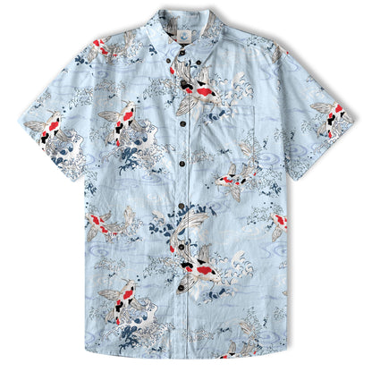 Koi Fish Hawaiian Ocean Shirt, hawaiian vacation drumfish family matching