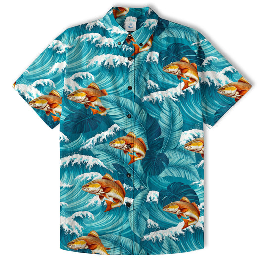 Koi Fish Hawaiian Ocean Shirt, hawaiian vacation drumfish family matching